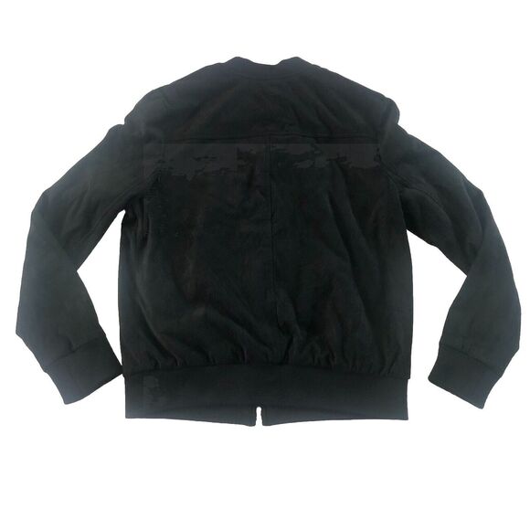 cupcakes and cashmere Faux Suede Black Zip Up Jacket Medium - Picture 2 of 10